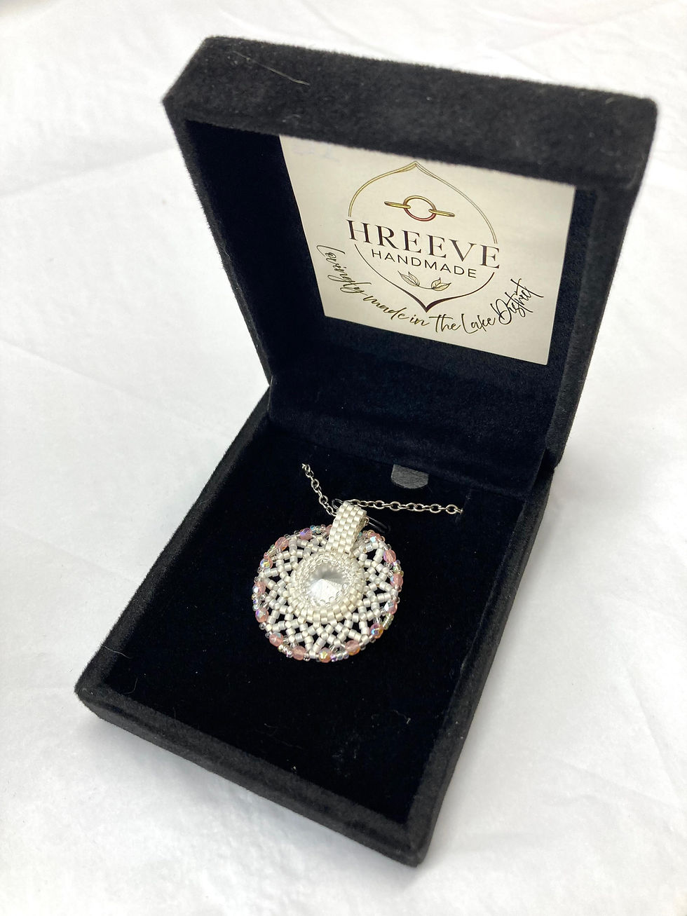Thumbnail: Pink and White Pendant Necklace