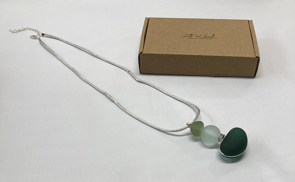 Thumbnail: SSSC3 Large Teal Pendant and Codd Marbles Necklace