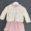 Thumbnail: Age 6-12 months Pink Knitted Dress with Cream Cardigan BB057