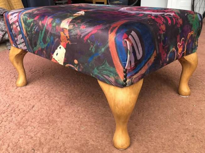 Thumbnail: "Gallus" Queen Anne Footstool - small