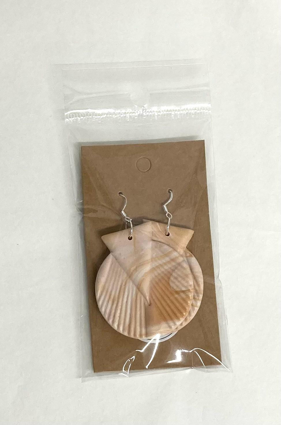 Clam Shell Style Poly Clay Earrings on Fishhook