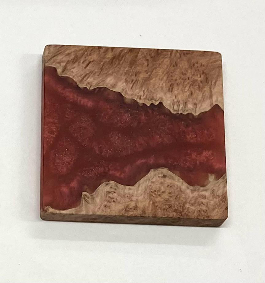 Australian Burr Wood and Resin Coaster CBJ039