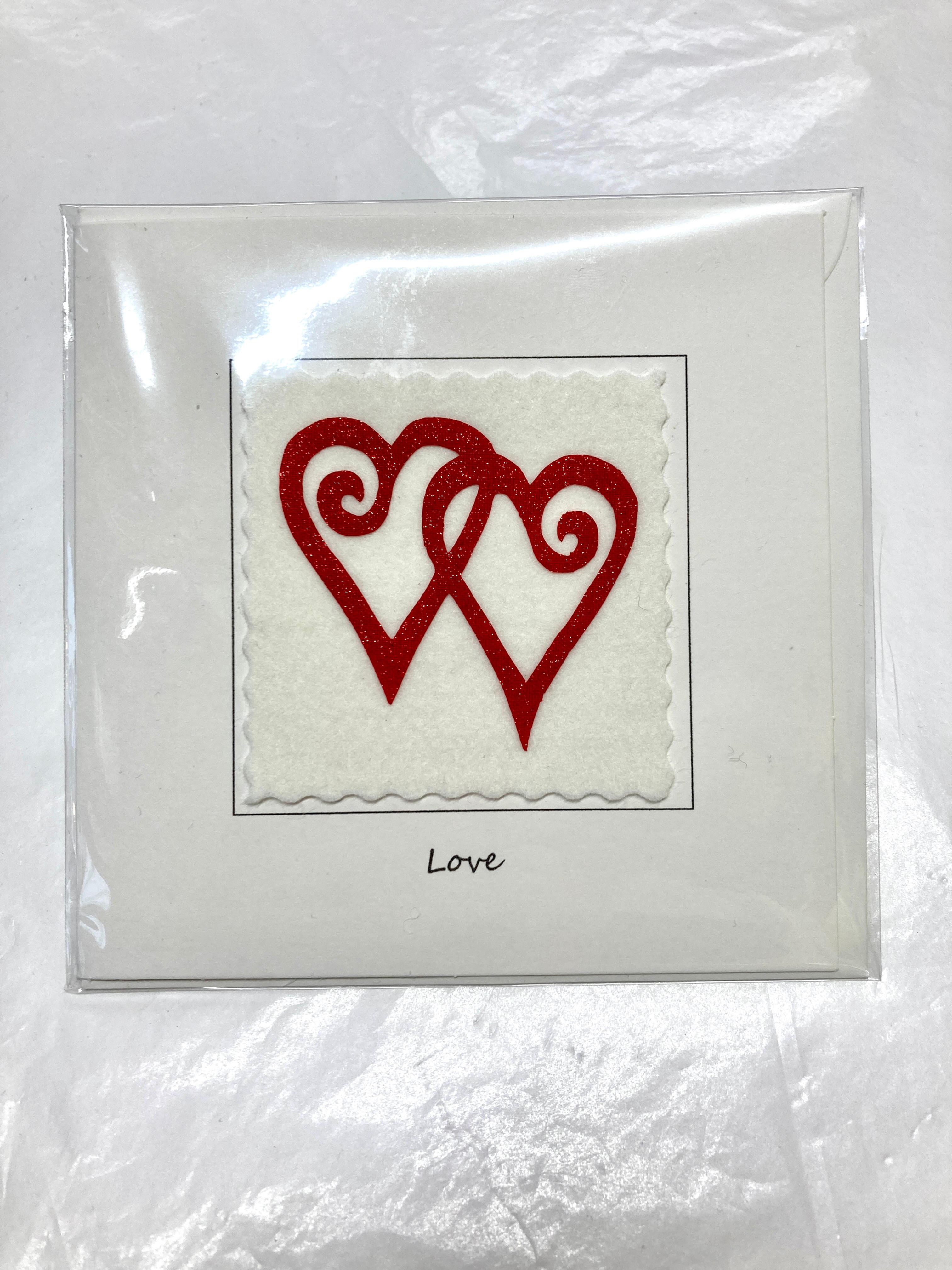 Interlocking Hearts 'Love' Blank Card