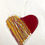 Thumbnail: Red and Orange Fused Glass Heart with Metal Display Stand