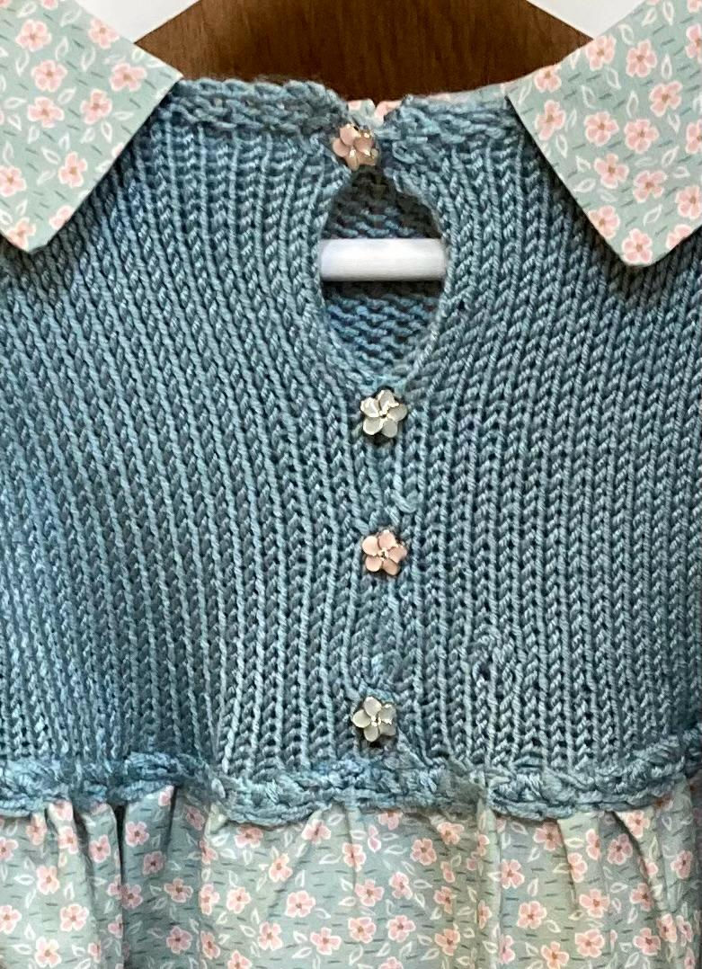 Thumbnail: Age 3-4 Years Blue Knitted and Cotton Dress BB084