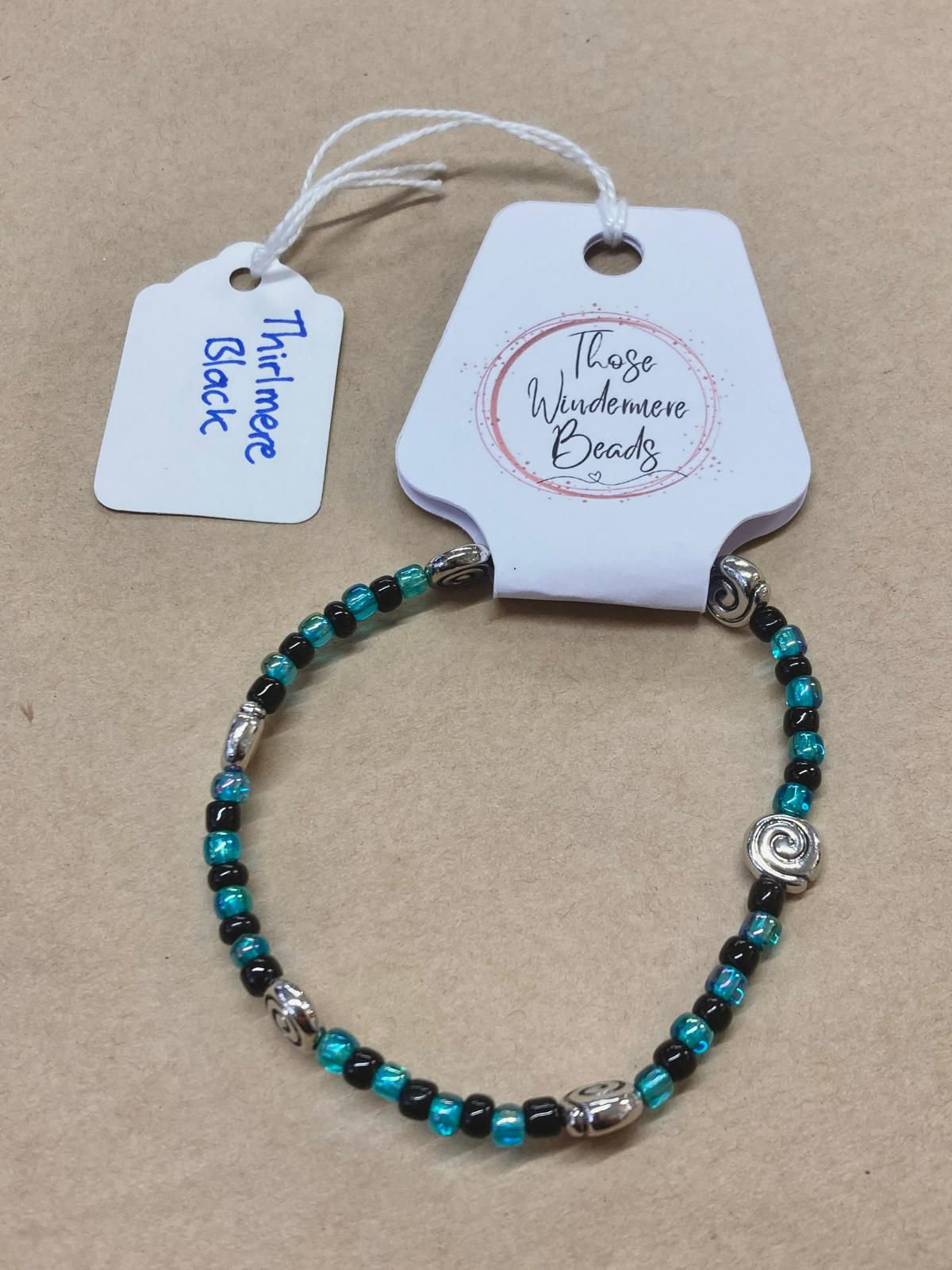 "Thirlmere Black" Beaded Bracelet