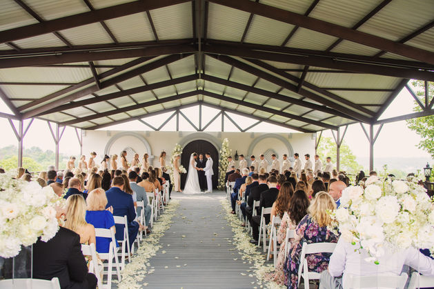 Hilltop covered wedding pavilion