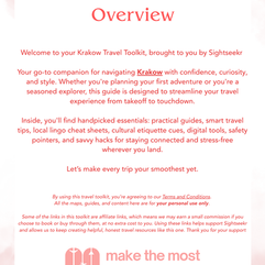Overview page of sightseekr guide to krakow