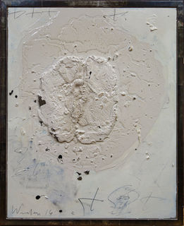 Josef Winkler, mixed media on wood panel, 68x55 cm, 2016