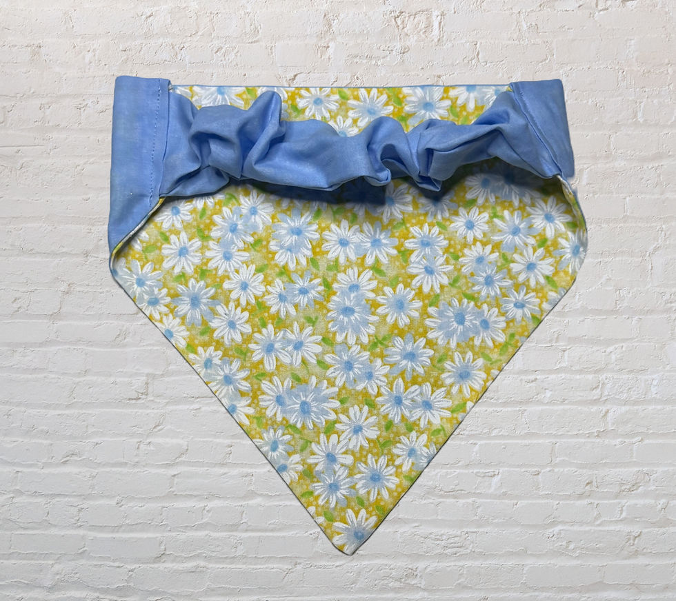 Thumbnail: Reversible Yellow with White Daisy Bandana