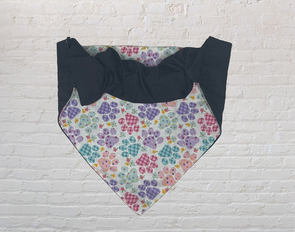 Thumbnail: Reversible Pastel Paw Prints Bandana
