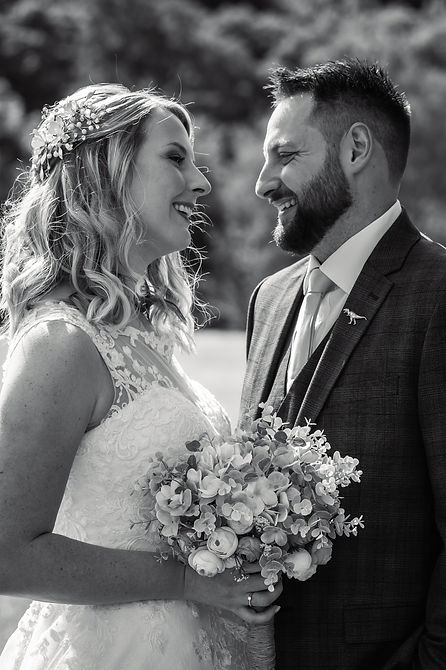Bride and groom at a wedding in Derbyshire