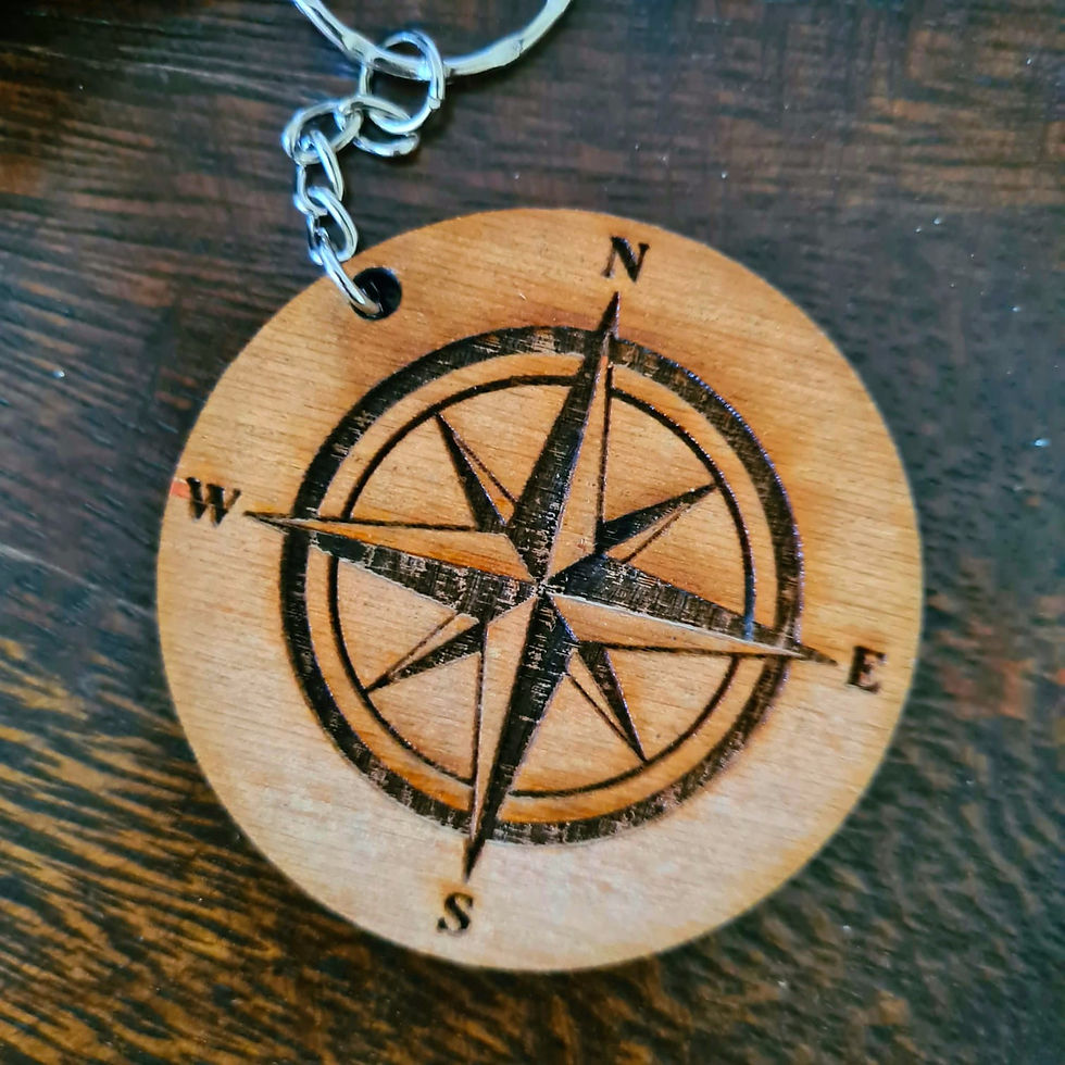 Thumbnail: 'I'd be lost without you' Compass Keyring