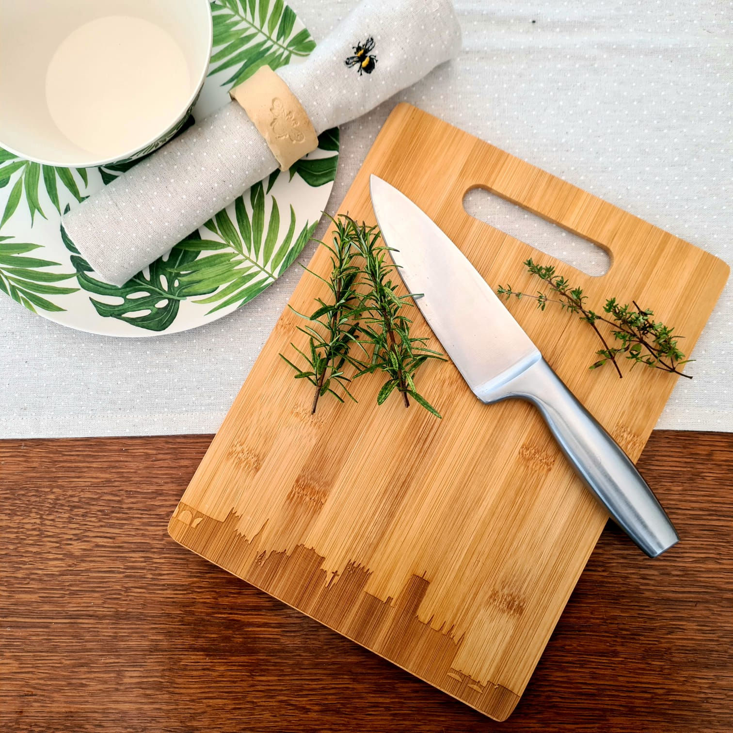 Durham Skyline Bamboo Chopping Board with Handle