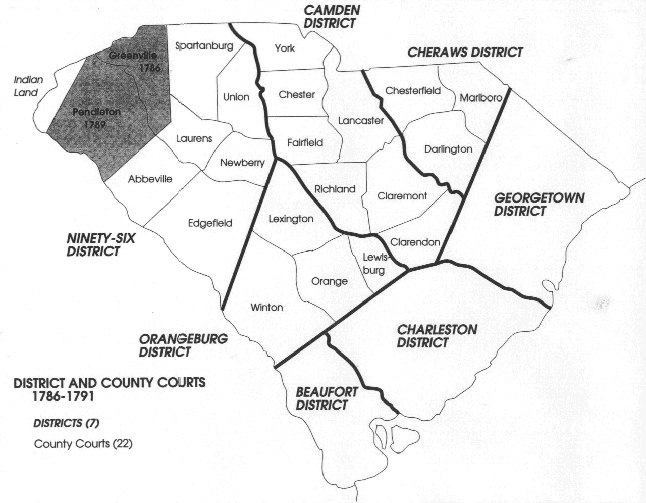 South Carolina Map 1785 - 1792