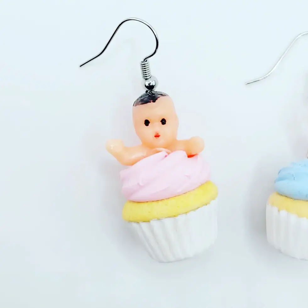 Thumbnail: Gender Reveal Cupcake Earrings 