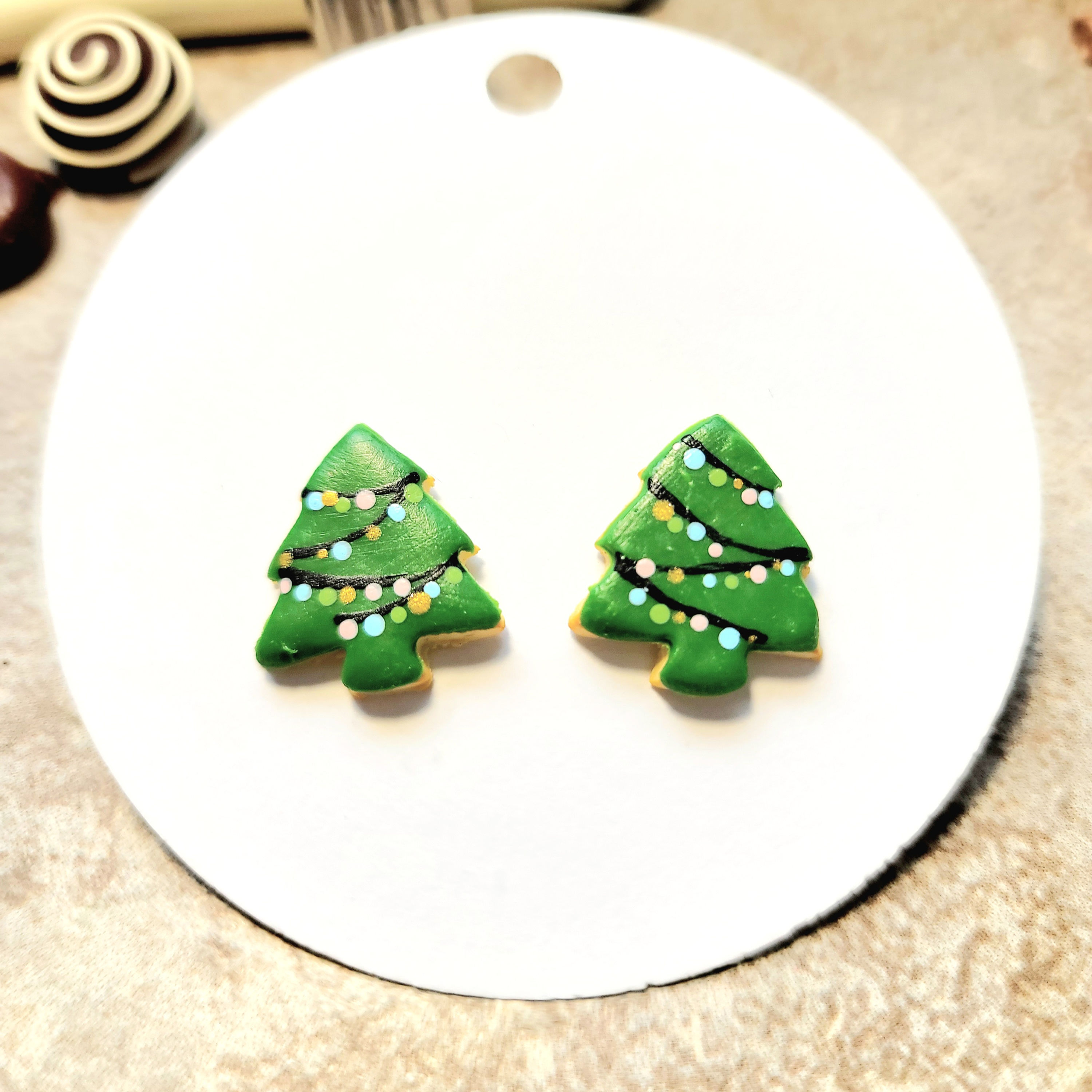 Christmas Tree Cookie Post Earrings 