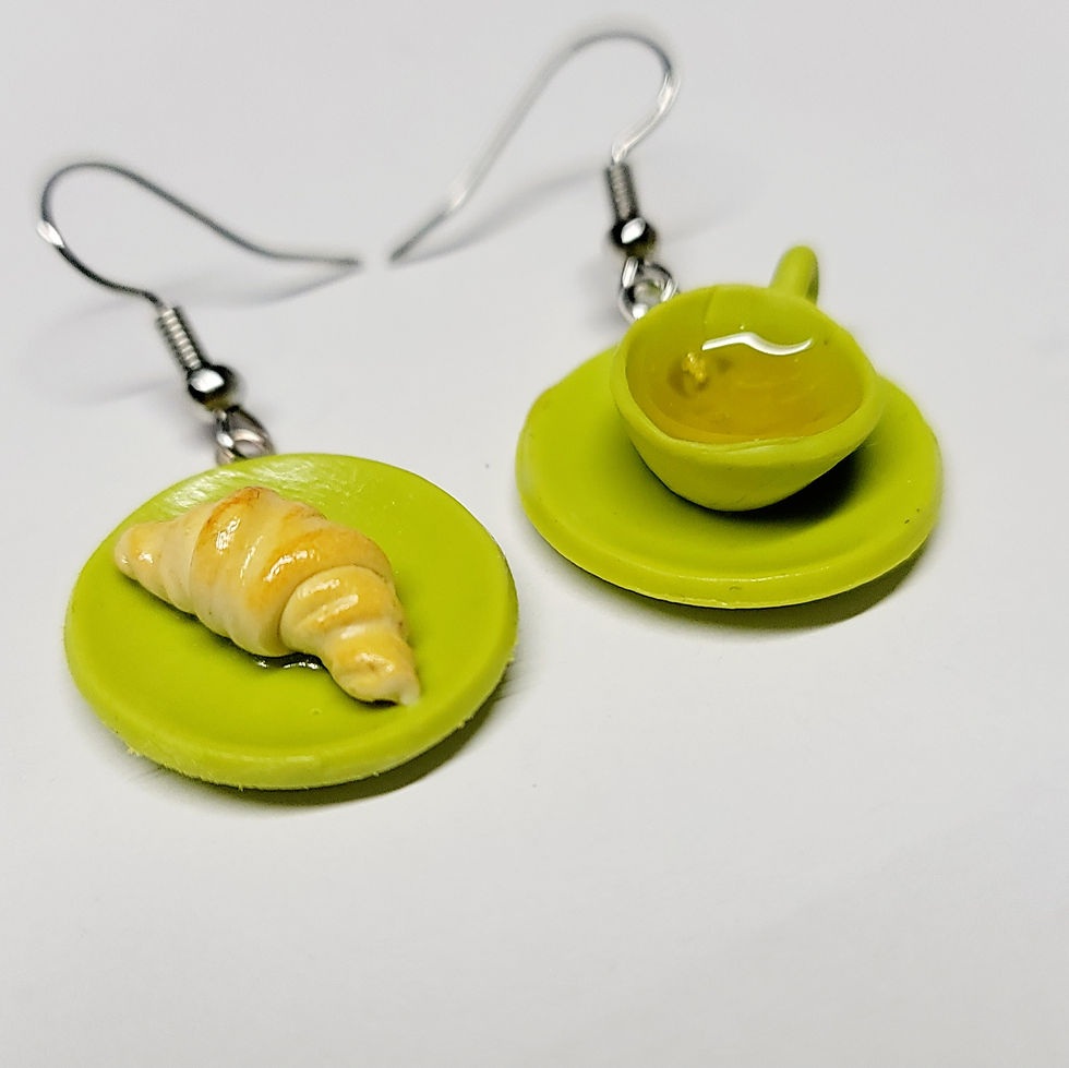 Thumbnail: Tea and Croissant Earrings 