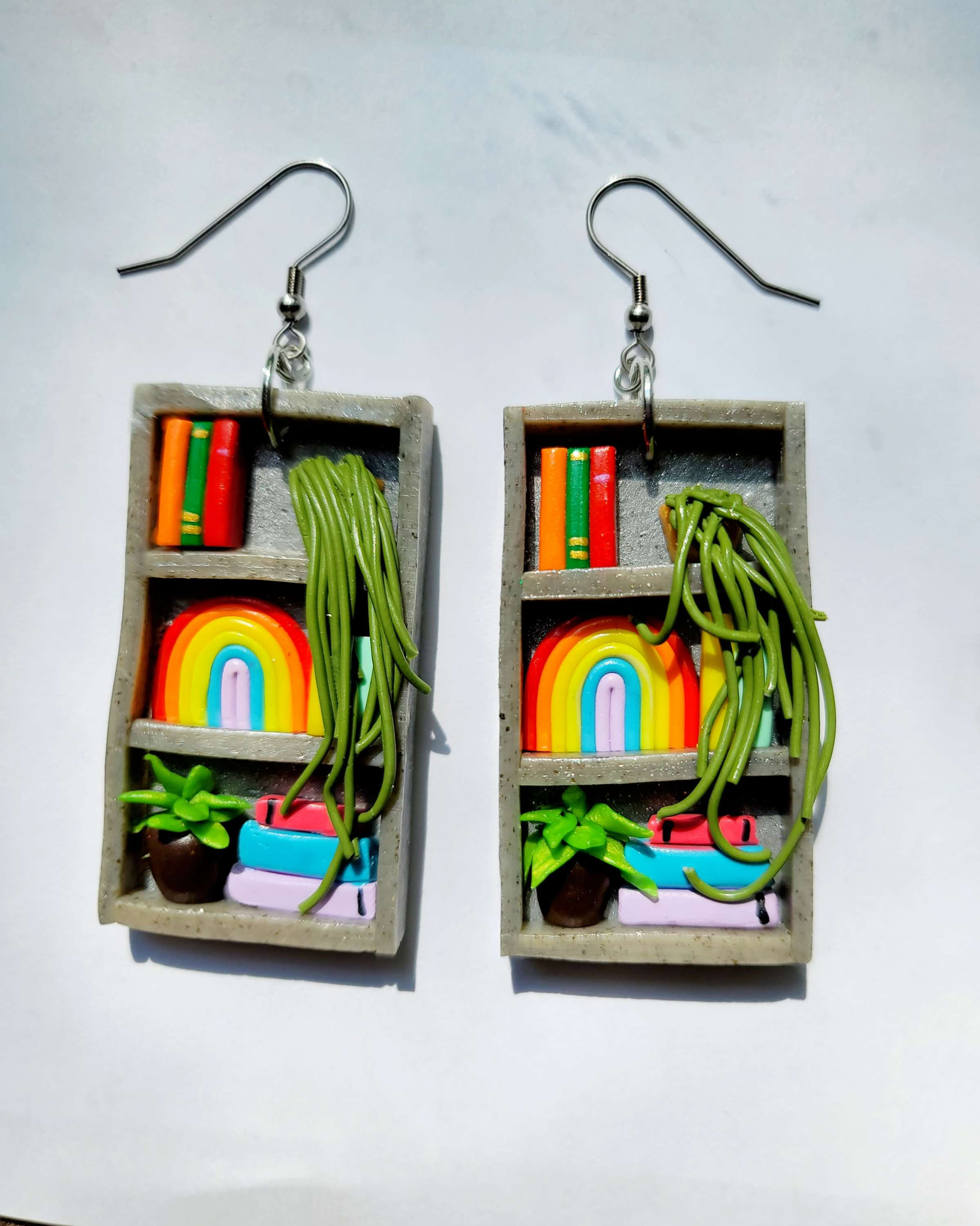 Rainbow Bookcase Earrings 