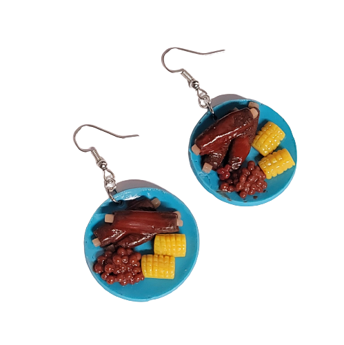 Barbecue Dinner Plate Earrings 