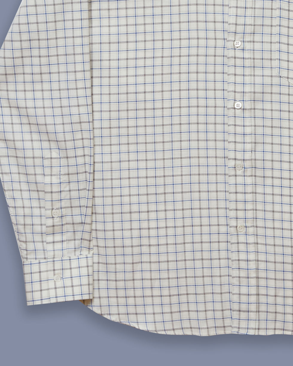 Thumbnail: BLUE AND BEIGE CHECKED SHIRT