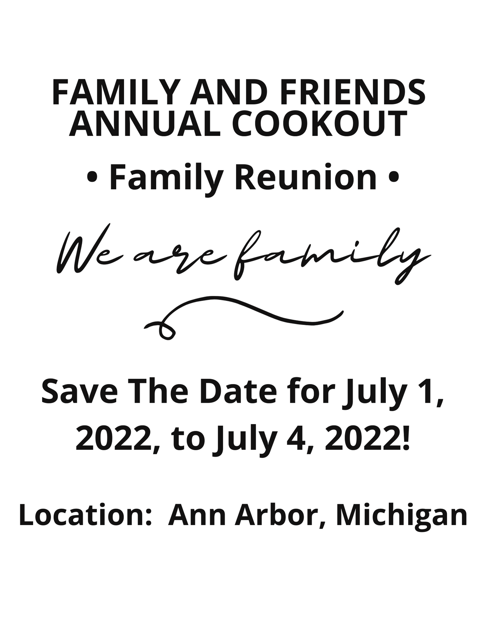 Family and Friends Annual Cookout. content media