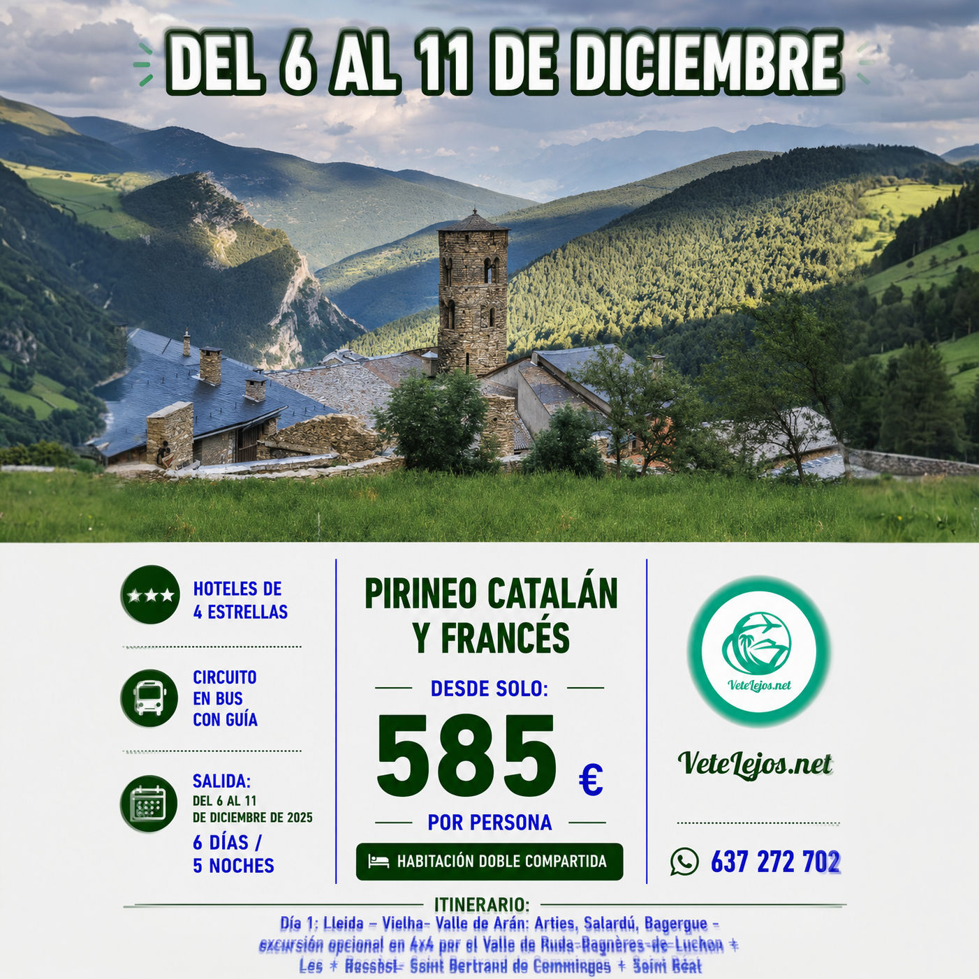 🏔️ PIRINEO CATALÁN Y FRANCÉS | PUENTE DE DICIEMBRE | 6 DÍAS DESDE 585€ ✨