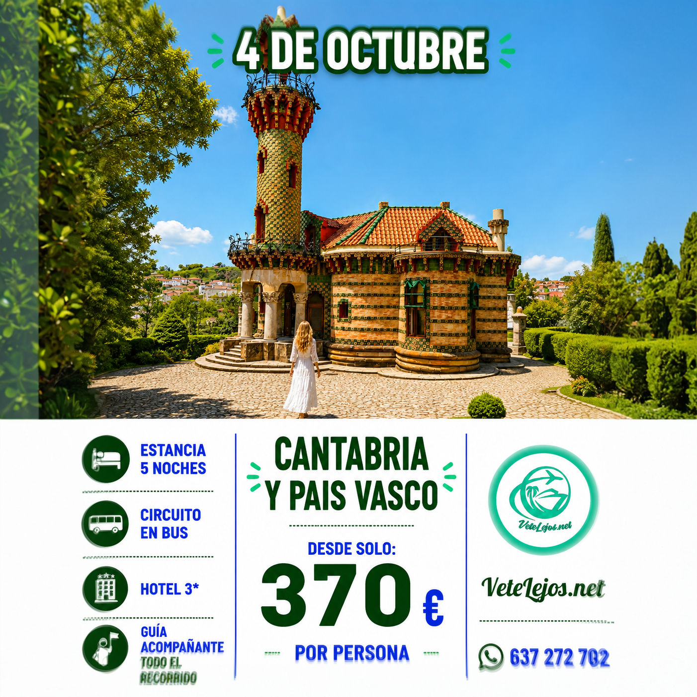 🌊🏔️ CANTABRIA Y PAÍS VASCO EN AUTOBÚS DESDE 370€ POR PERS. 🚌✨ SALIDA 4 DE OCT