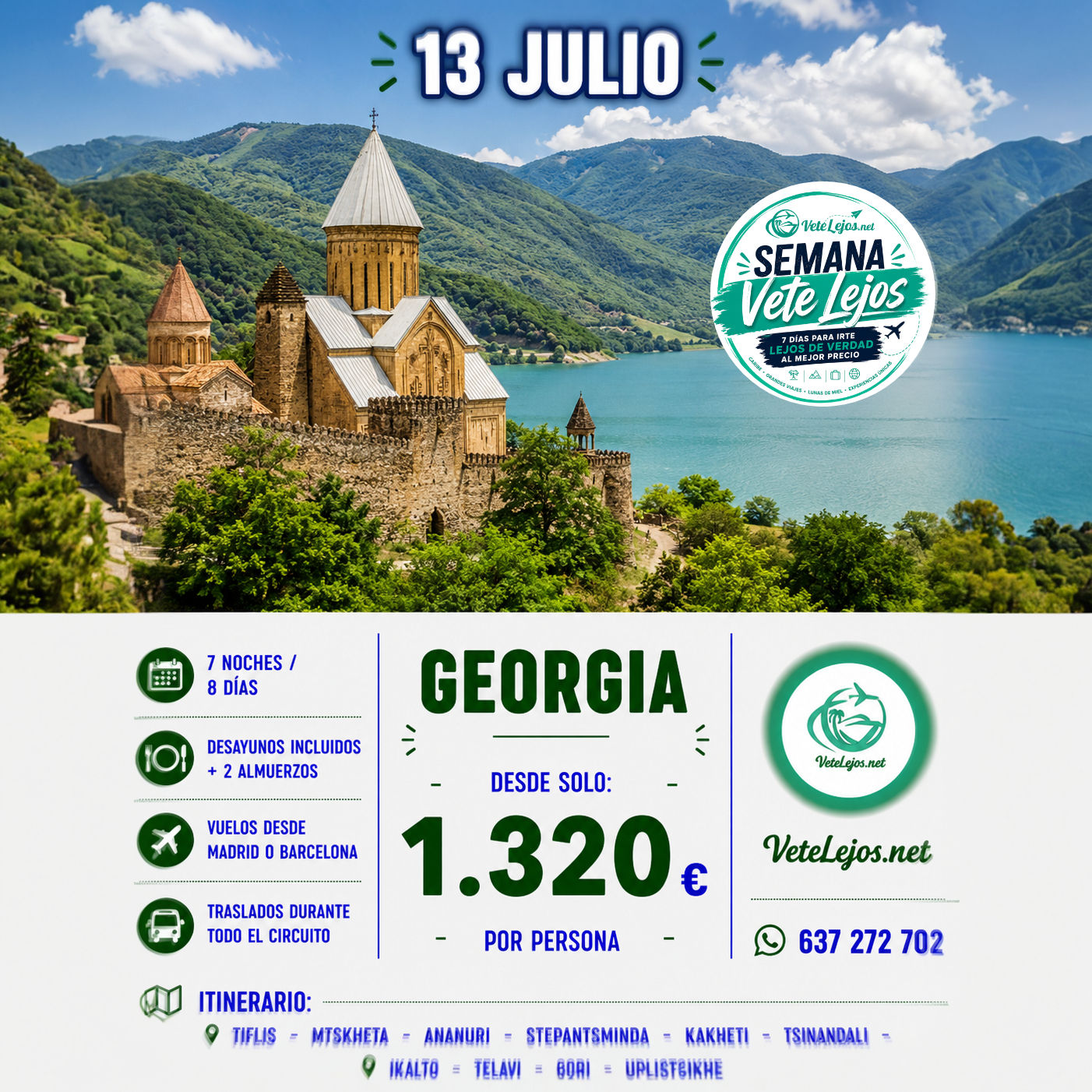 🇬🇪🍷 SABORES Y PAISAJES DE GEORGIA DESDE 1.320€ POR PERSONA 🍷🇬🇪
