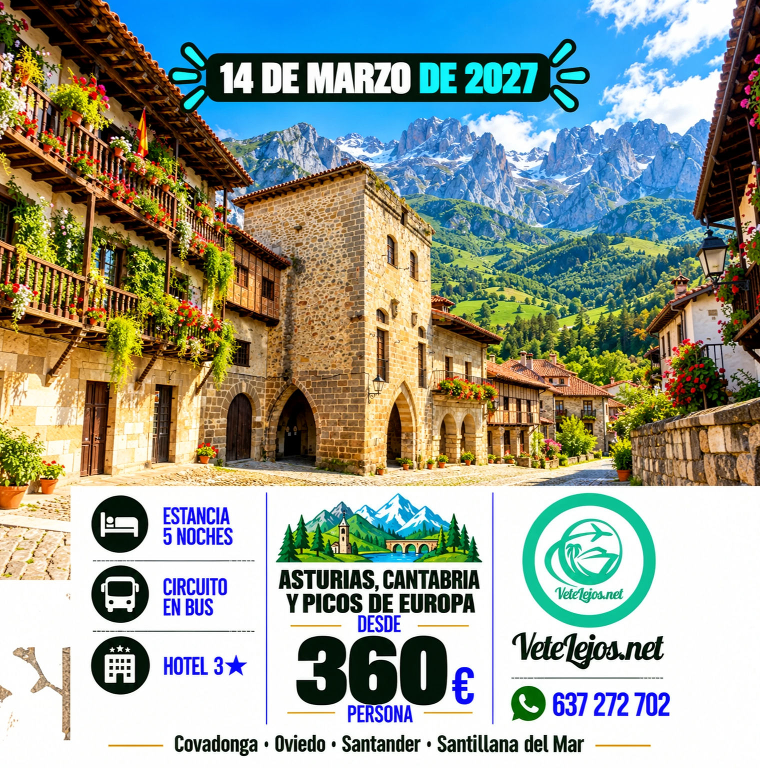 🏔️💚 ¡ASTURIAS, CANTABRIA Y PICOS DE EUROPA POR SOLO 360€! 6 DÍAS DE CIRCUITO