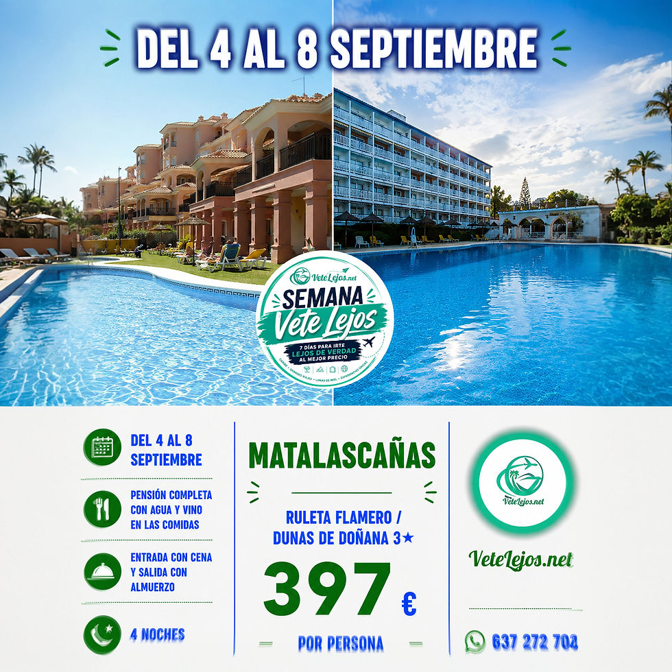 Miniatura: 🌞🏖️ 4 DIAS EN MATALASCAÑAS · RULETA: FLAMERO / DUNAS DE DOÑANA 3★