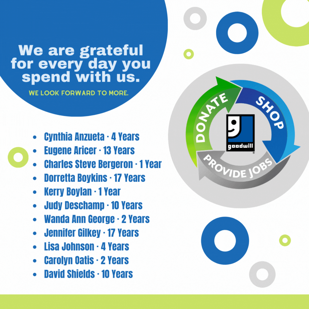 April Anniversaries at Goodwill South MS