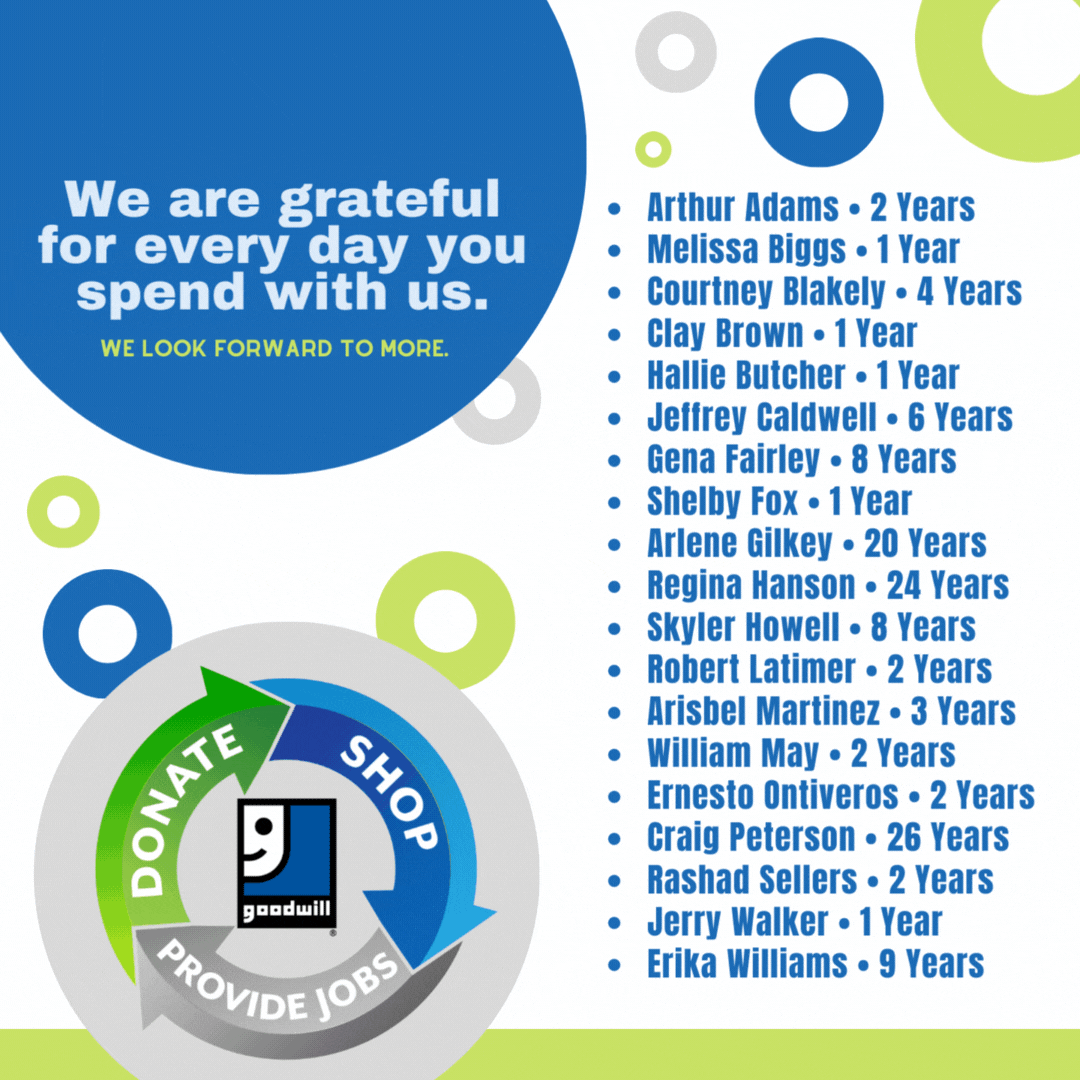 January Anniversaries at Goodwill Industries of South Mississippi