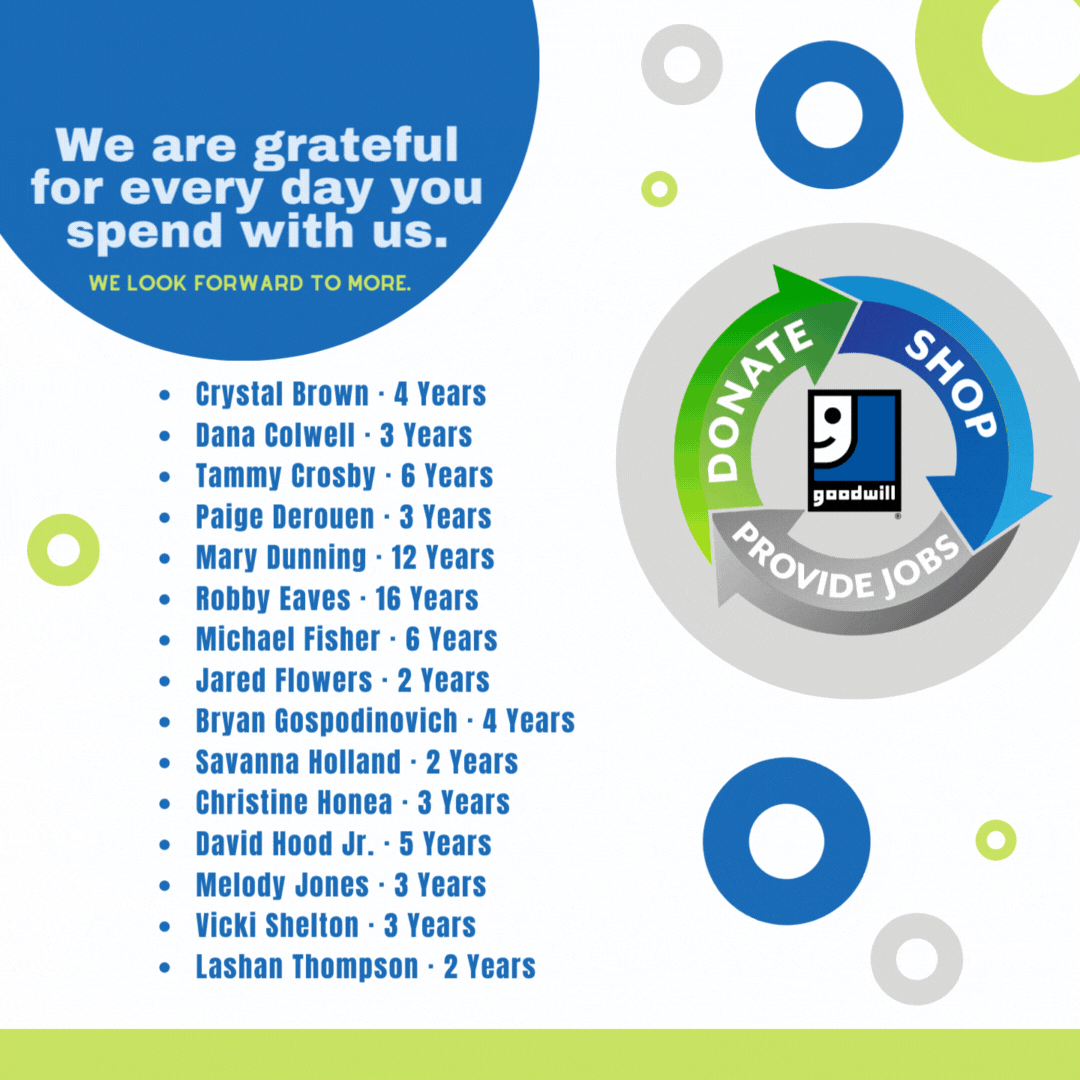 May Anniversaries at Goodwill South MS