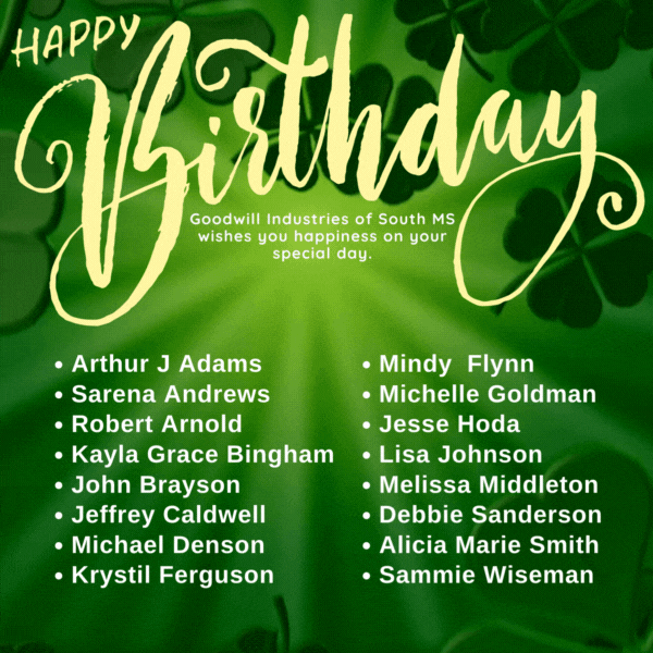 March Birthdays at Goodwill South MS