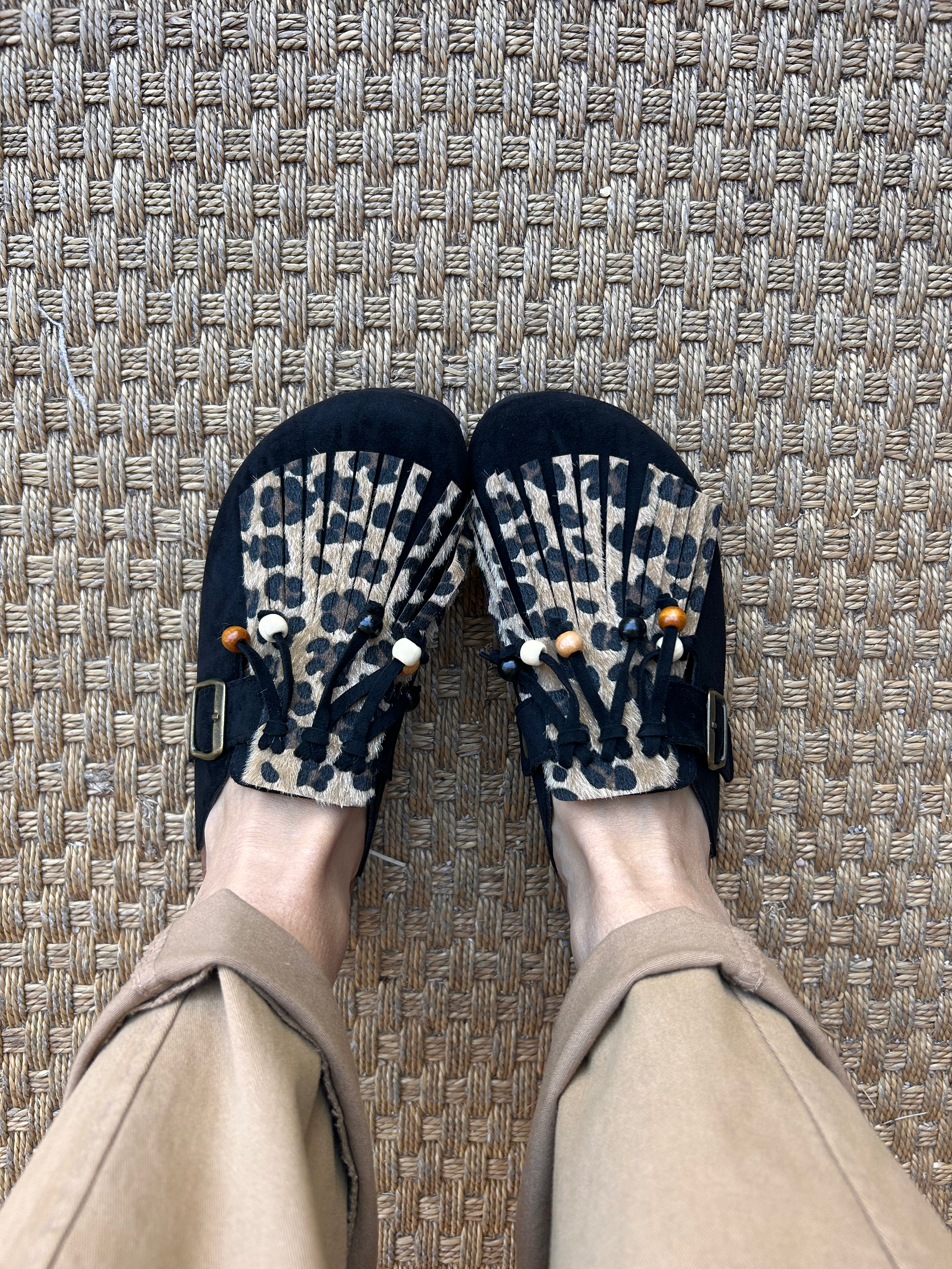 Mules FRANGES noires