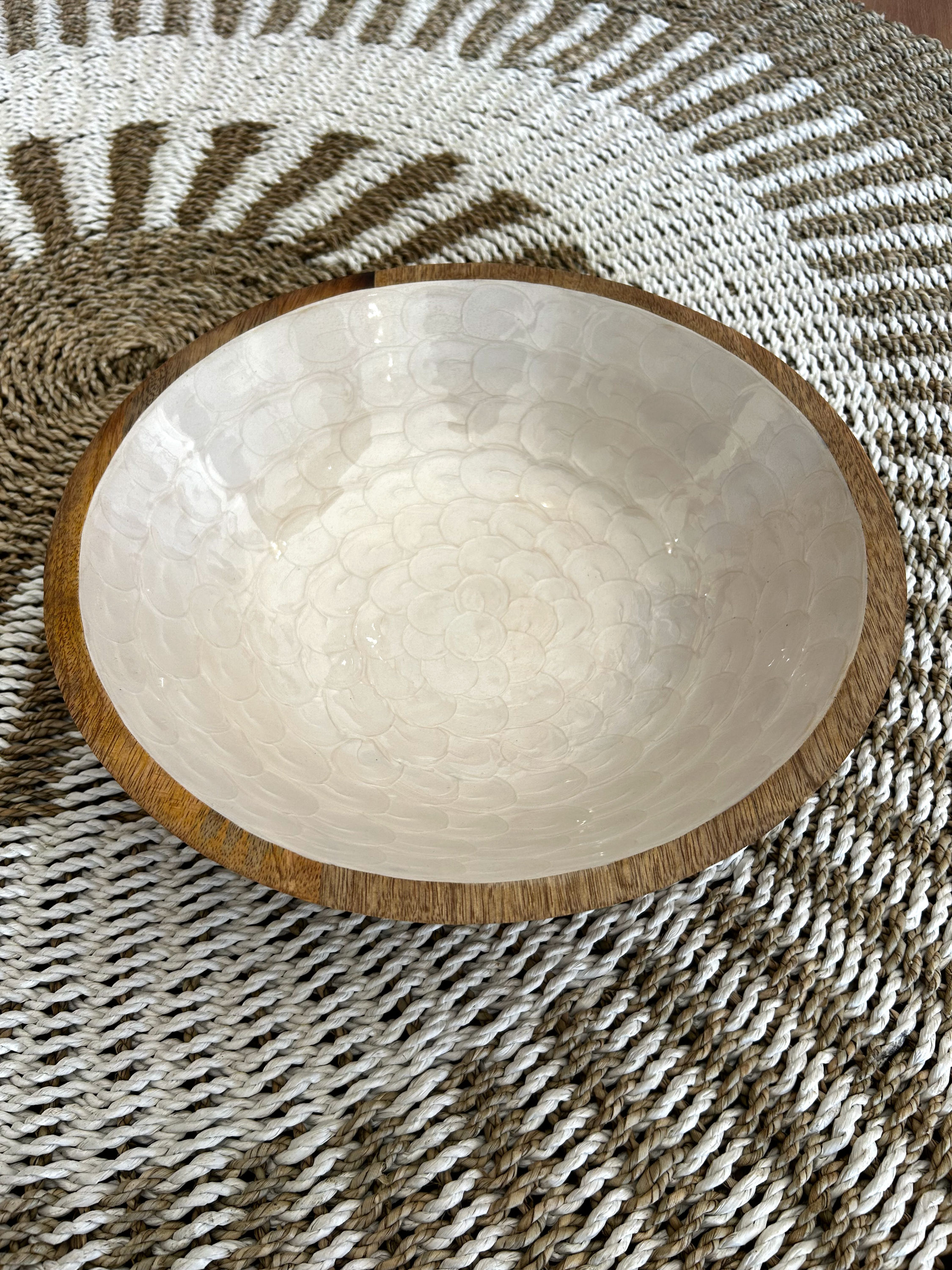 Saladier nacre blanc