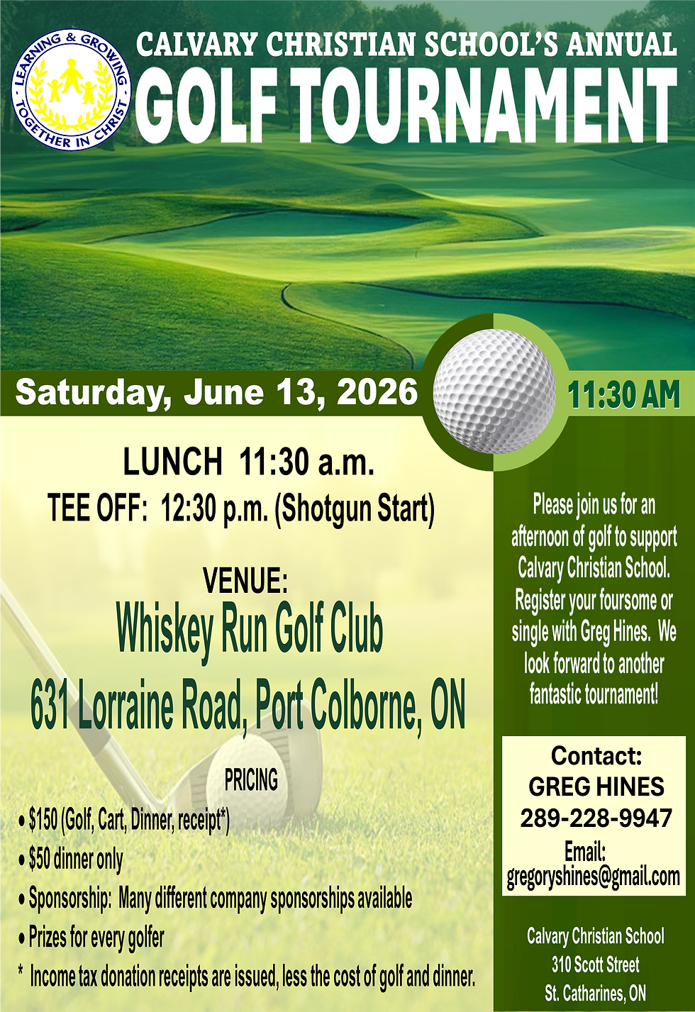 E - Golf Tournament POSTER - 22x32 inches