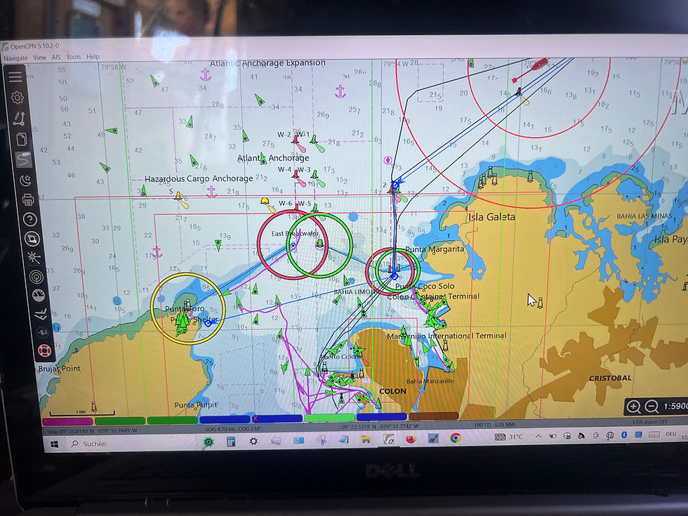 Linton Bay, Haul-out beslissing, Portobelo. Shelter Bay, Panama City, Booking Canal (Blog 80)