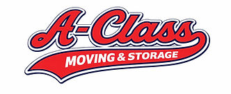 Logo of A-Class Moving & Storage red, white and blue in color