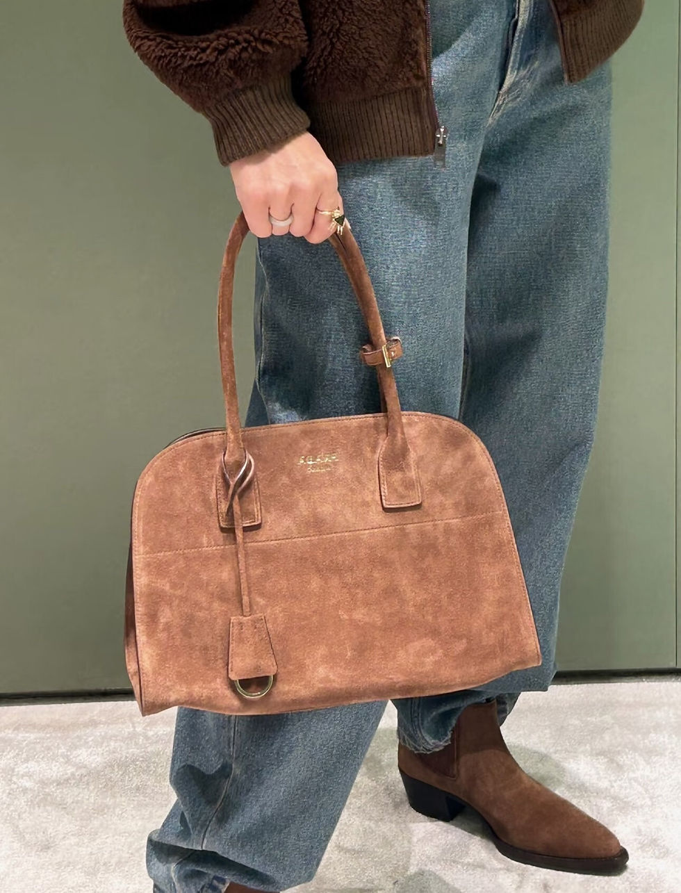 Miniaturbild: PRADA New tote bag  1BG572 suede 