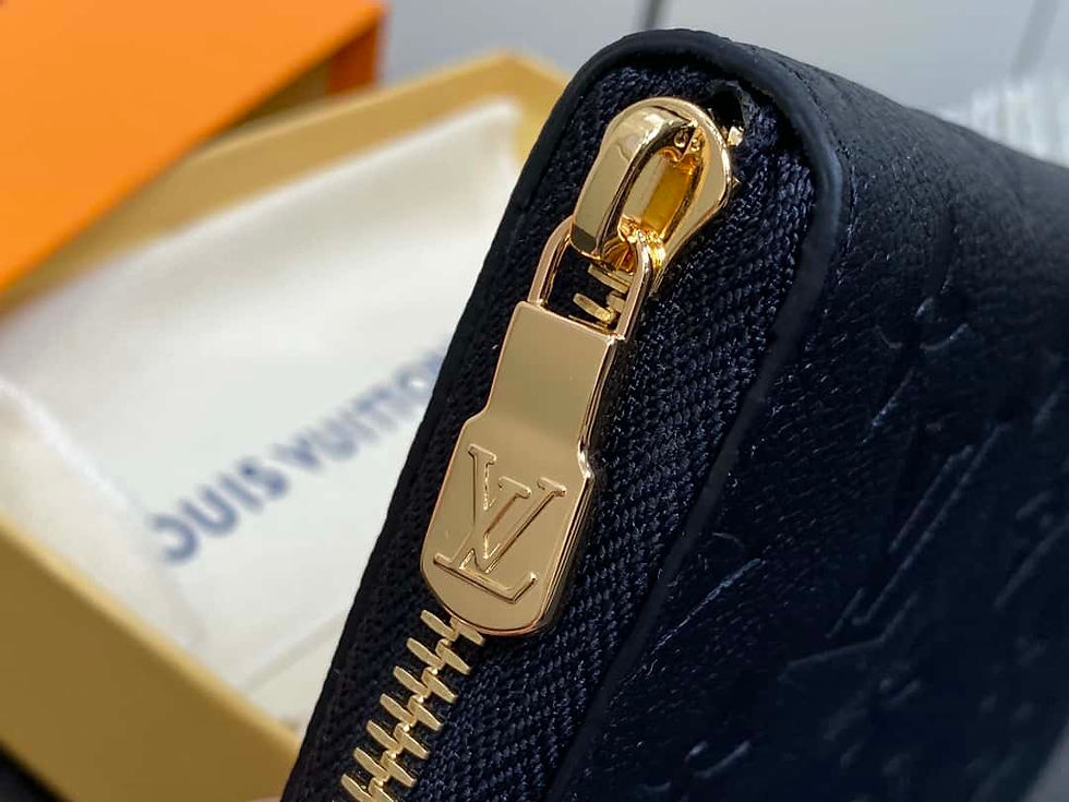Thumbnail: Louis Vuitton LV Margot Wallet Black Full Leather Embossed Zippy Wallet | Fashion Haven