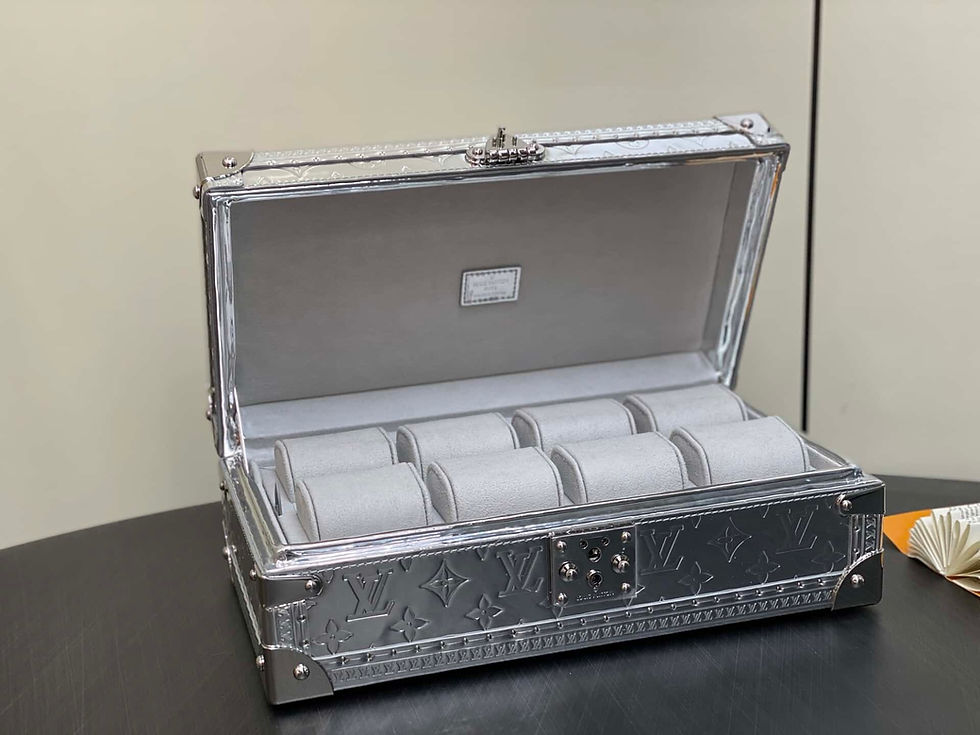 Thumbnail: Louis Vuitton LV Silver Patent Leather Case Watch Case Coffret 8 Montres Watch C