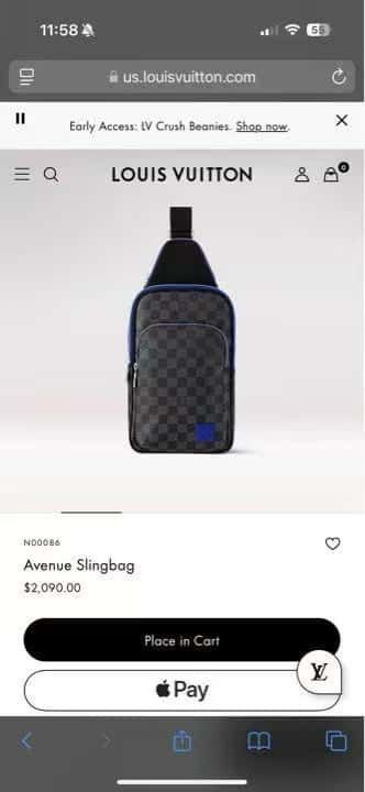 Thumbnail: Avenue Shoulder Bag Black Check Blue Label Men'S Bag Chest Bag – LUV365