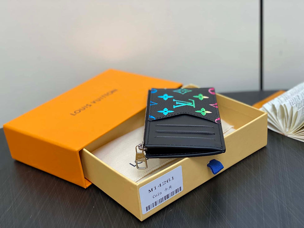 Thumbnail: Louis Vuitton LV Black Gradient Card Bag Card Clip New Coin Zipper Card Holder