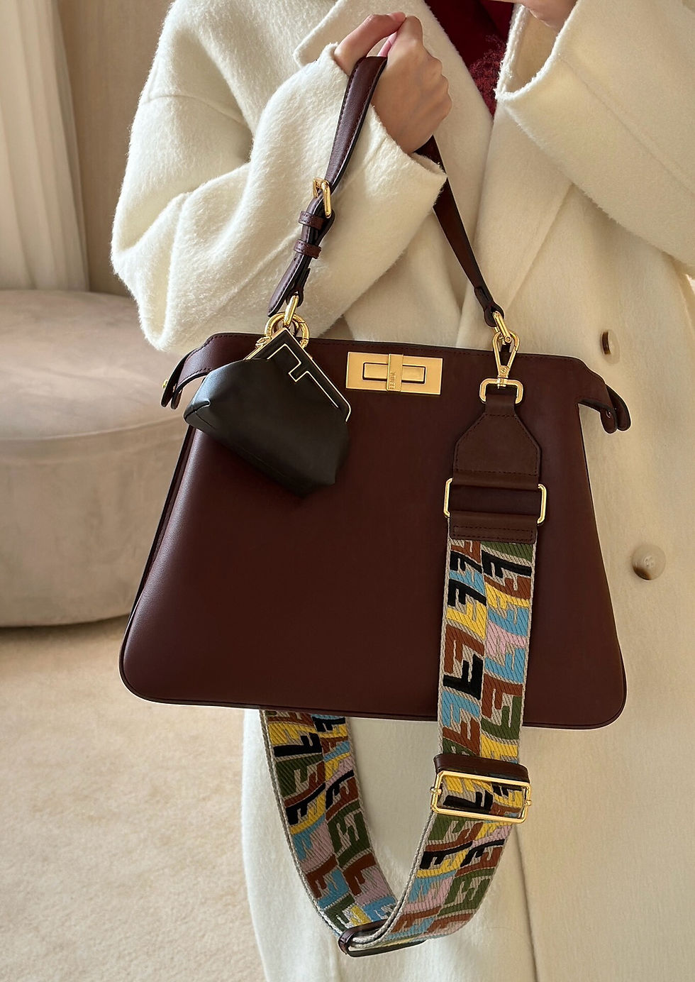 Thumbnail: FENDI's latest iconic PEEKABOO medium-sized handbag model number 80172