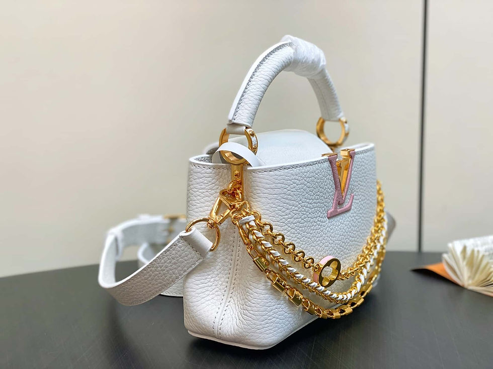 Miniaturbild: Louis Vuitton LV Capucines mini handbag full leather british style bag white