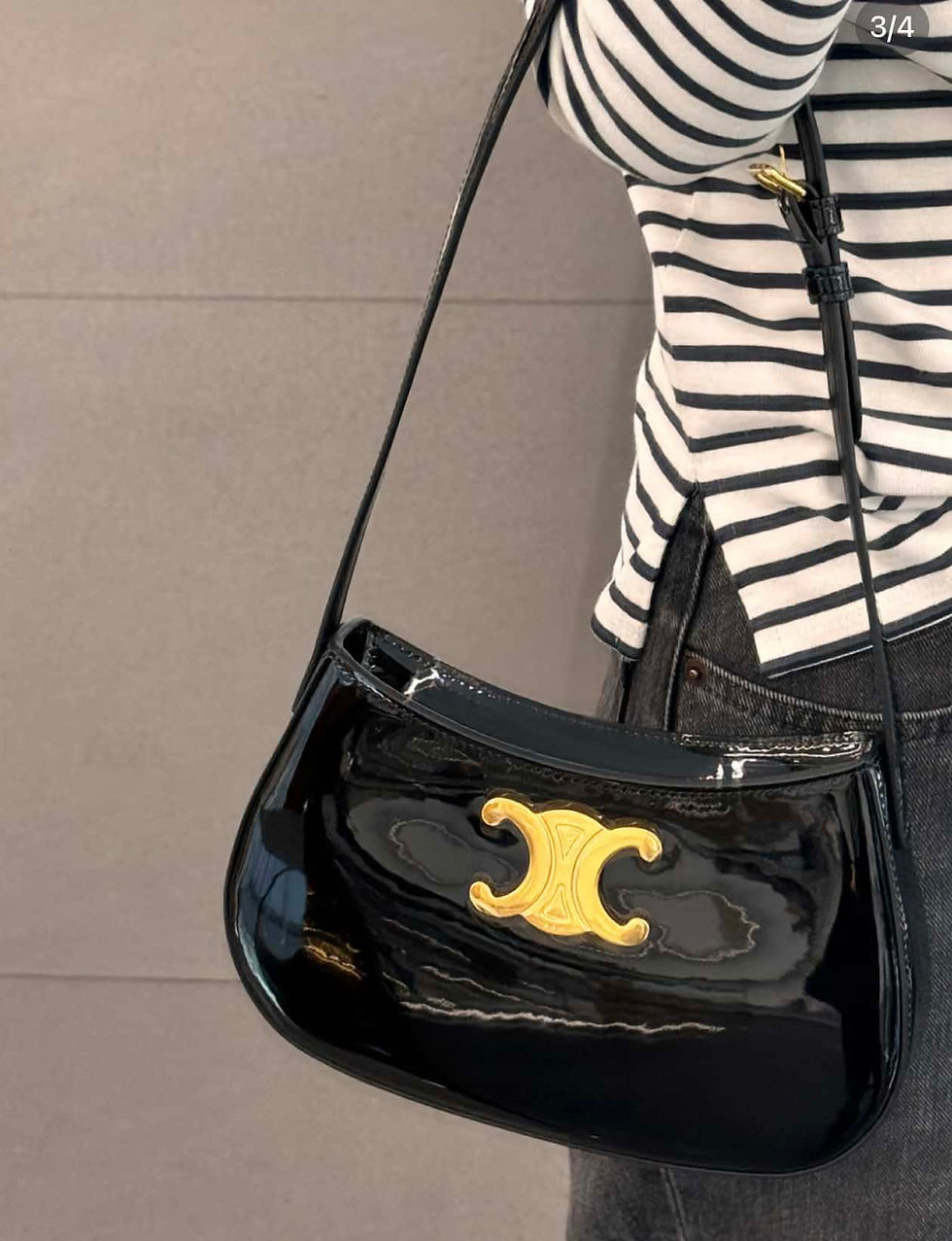 Thumbnail: CELINE TILLY Medium Painted Cowhide Handbag