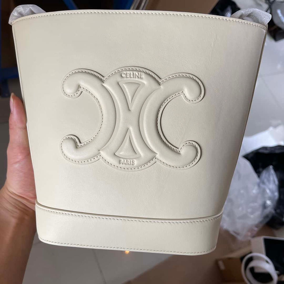 Thumbnail: Celine CUIR TRIOMPHE small smooth cowhide bucket bag yellowtail