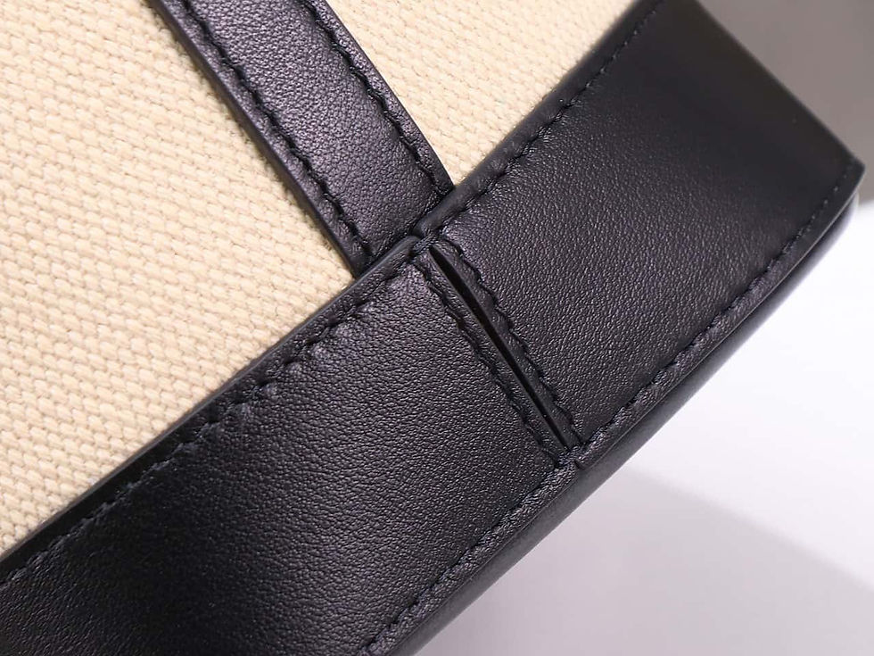 Miniaturbild: 23S CELINE Cuir Triomphe Bucket Bag – Small Striped Fabric Cowhide Celine Dupe